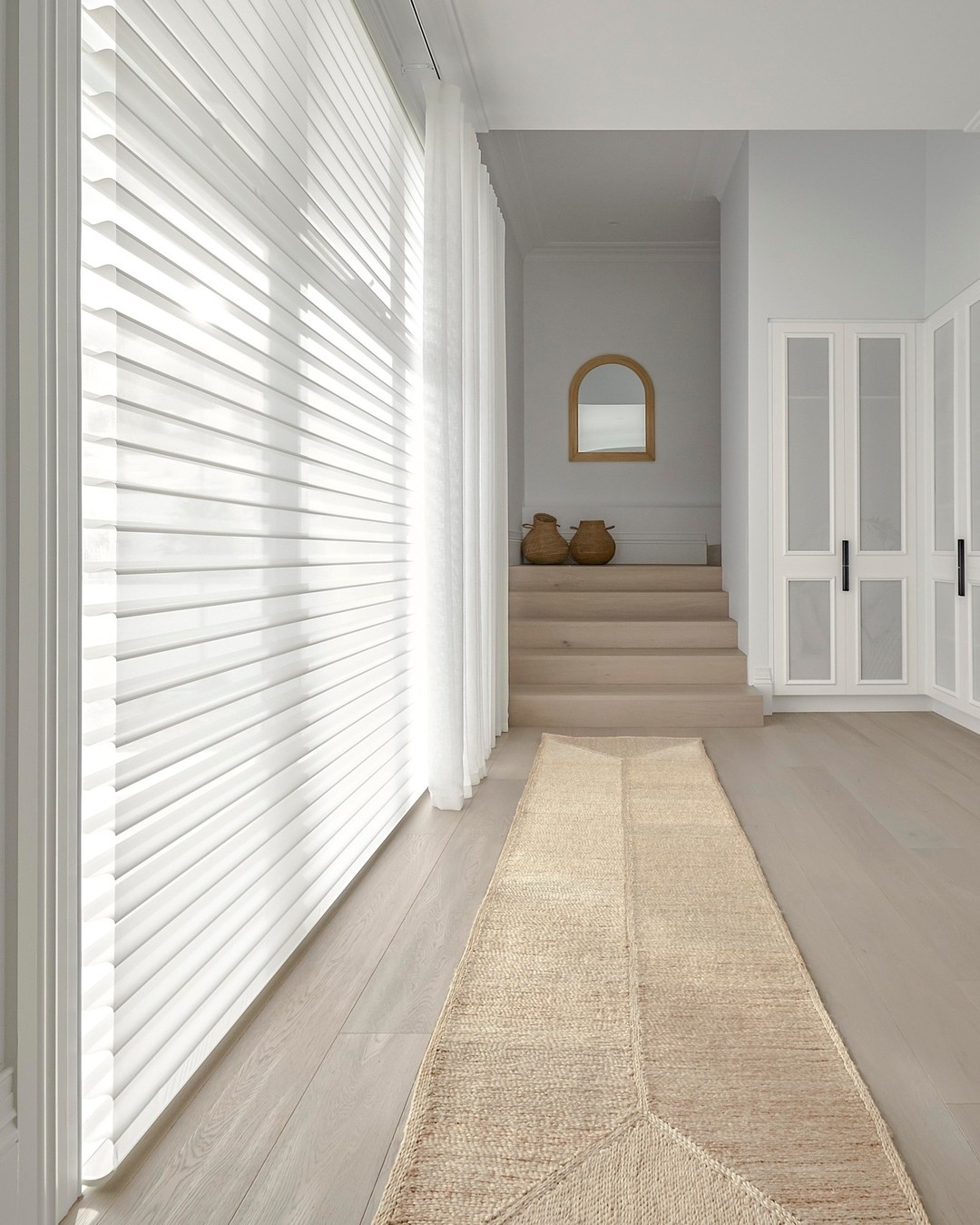 Hallway with plantation shutters